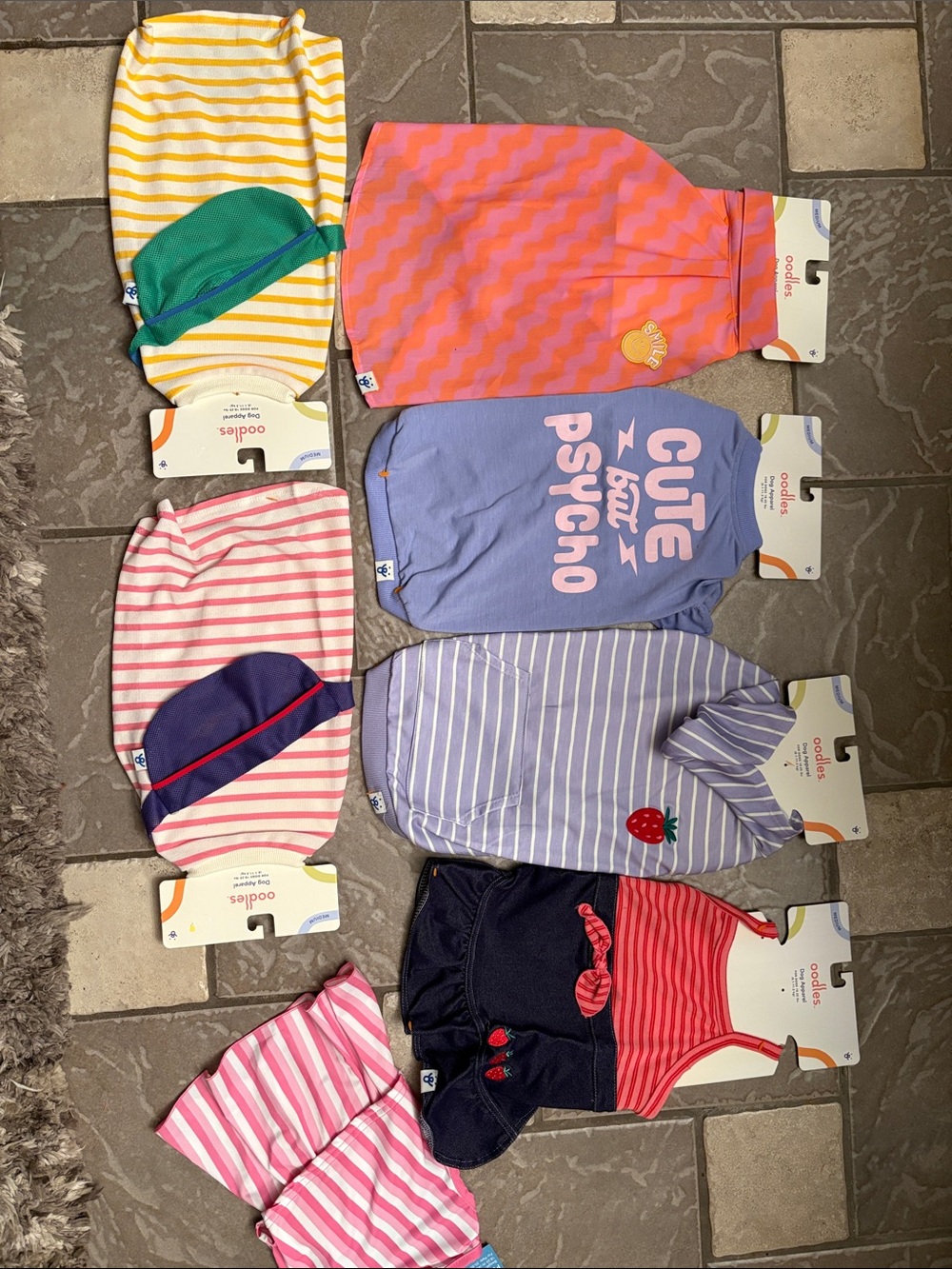 New 7 girl dog clothing sets dresses swimsuit size M 18 to 25 pounds